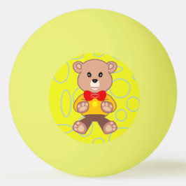 Bola de Pong de Ping Amarelo do Urso de Bowtie Cut