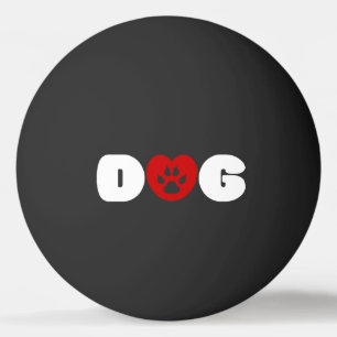 Bola de Pong do Coração do Amor de Cão