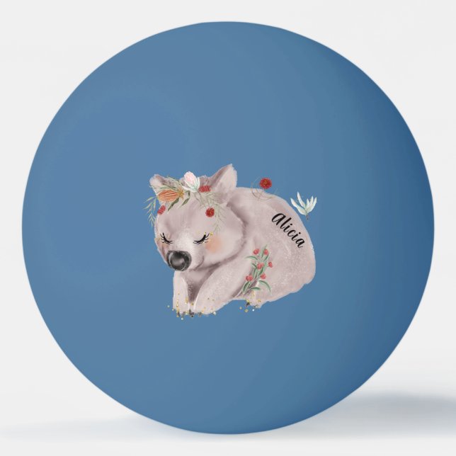 Bola de Pong do Cute Baby Wombat Dourado Speckle C (Frente)