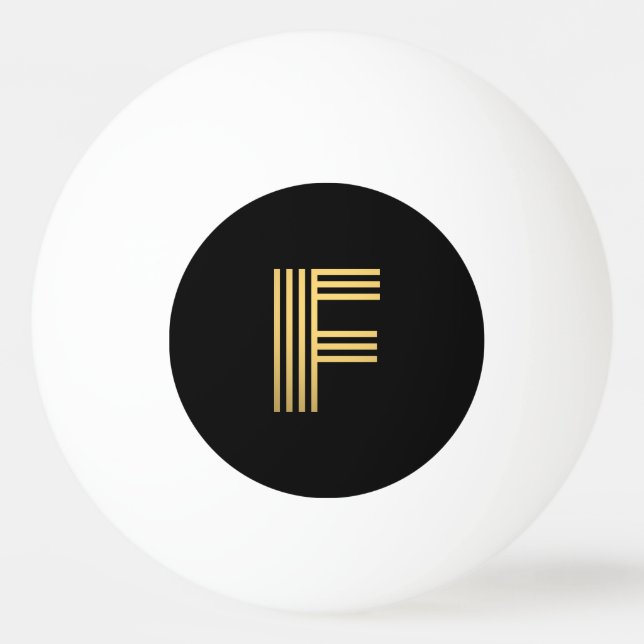 Bola de Pong do Monograma Dourado Moderno (Frente)