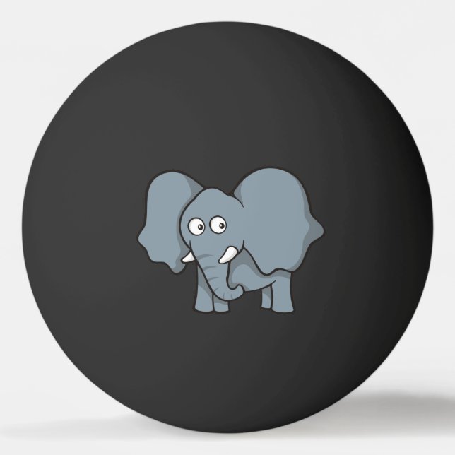 Bola de Pong Ping - Cartoon Elefante cinza (Frente)