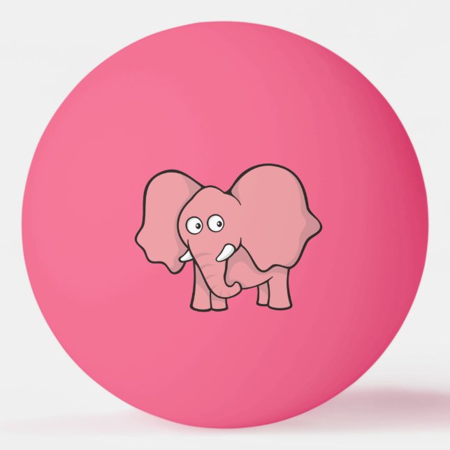 Bola de Pong Ping Ping, um Elefante Rosa (Frente)