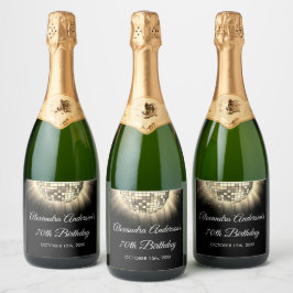 Bola Disco da Festa de aniversário de 70 Dourada d