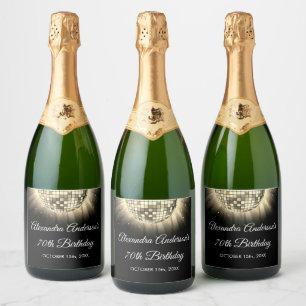 Bola Disco da Festa de aniversário de 70 Dourada d