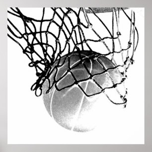 Bola do basquetebol de B&W & poster quadrados do