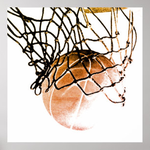 Bola do basquetebol de Brown & poster quadrados do