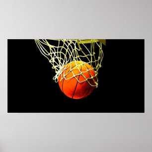 Bola do basquetebol & poster do impressão da rede