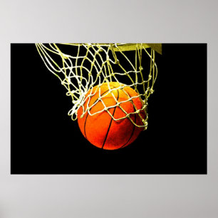 Bola do basquetebol & poster do impressão da rede