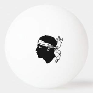 Bola do pong do sibilo com a bandeira de Córsega