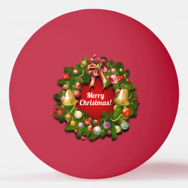 Bola do Pong Ping Wreath Natal Elegante (Frente)
