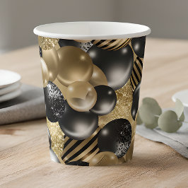 Bola Dourada Preta Moderna para Aniversário de 50