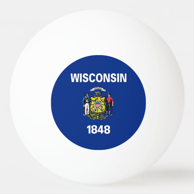 Bola especial de pingue-pongue com Flag de Wiscons (Verso)