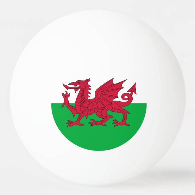 Bola especial de pingue-pongue com Flag of Wales (Verso)