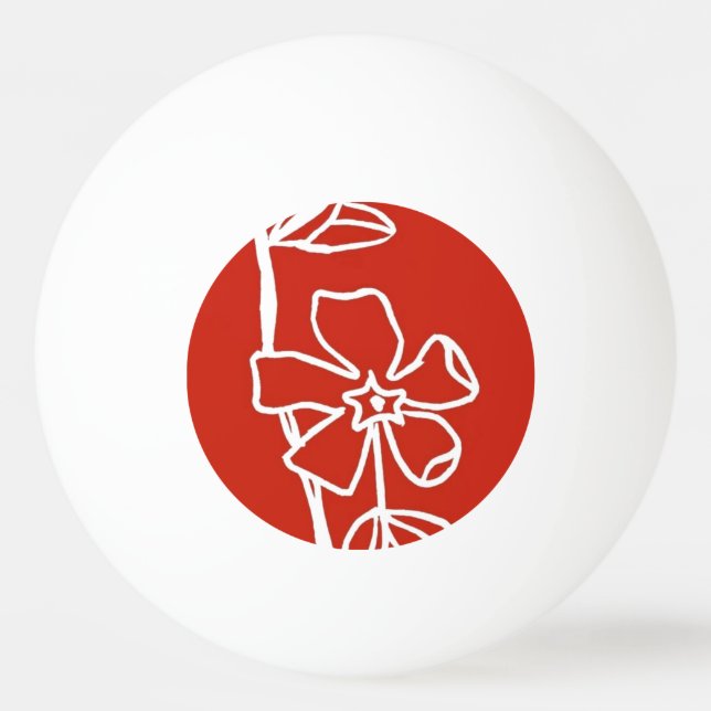 Bola Floral Ping Pong "Red Vinca" (Verso)