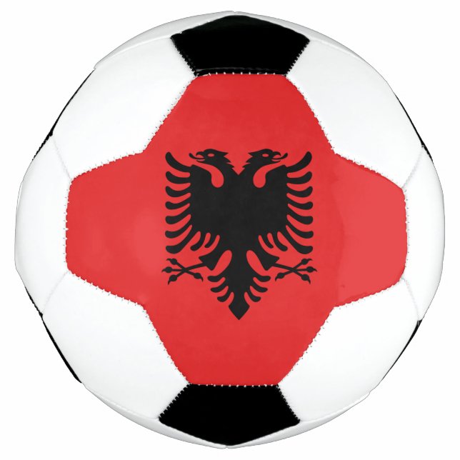 Bola Patriótica de Futebol com Bandeira da Albânia (Frente)