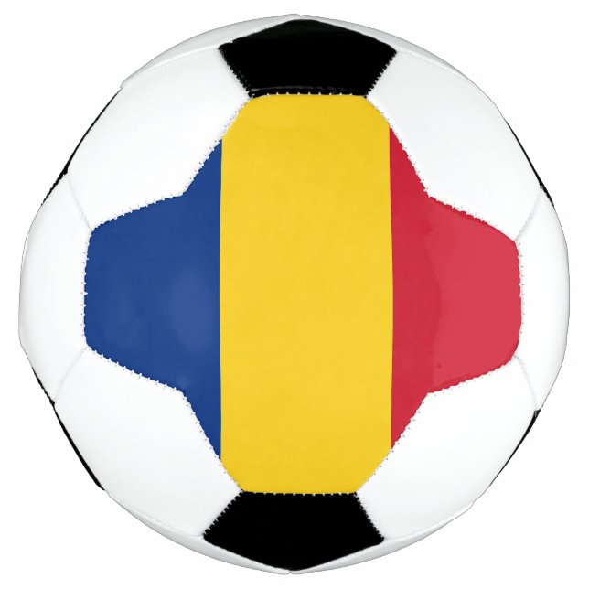 Bola Patriótica de Futebol com Bandeira da Romênia (Frente)