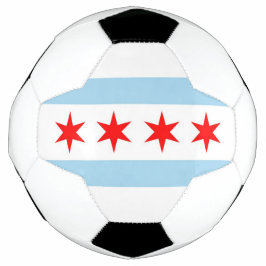 Bola Patriótica de Futebol com Bandeira de Chicago