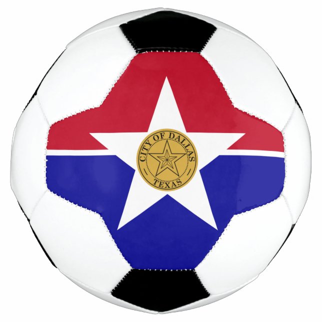 Bola Patriótica de Futebol com Bandeira de Dallas (Frente)