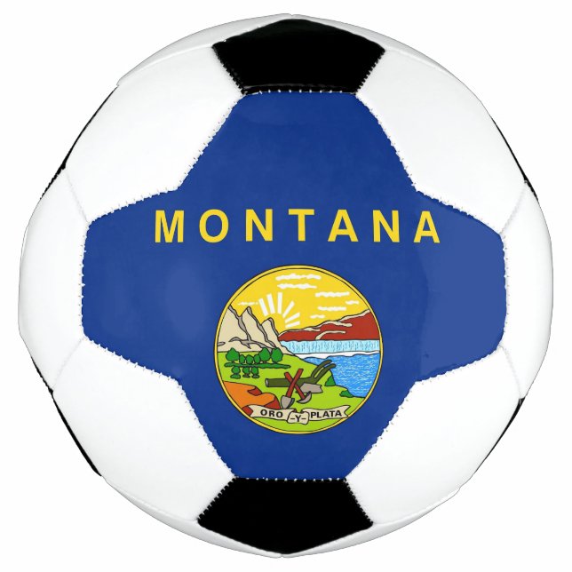 Bola Patriótica de Futebol com Bandeira de Montana (Frente)