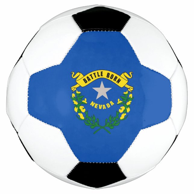 Bola Patriótica de Futebol com Bandeira de Nevada (Frente)