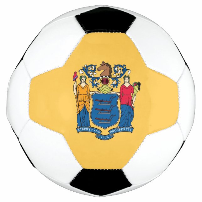 Bola Patriótica de Futebol com Bandeira de Nova Je (Frente)