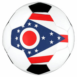 Bola Patriótica de Futebol com Bandeira de Ohio, E