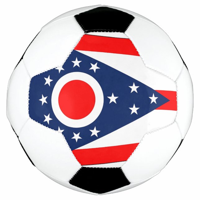 Bola Patriótica de Futebol com Bandeira de Ohio, E (Frente)
