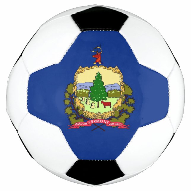 Bola Patriótica de Futebol com Bandeira de Vermont (Frente)