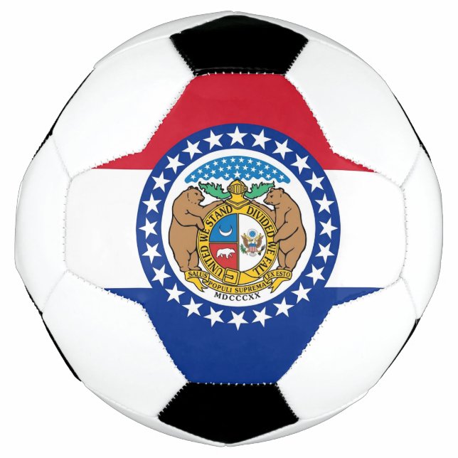 Bola Patriótica de Futebol com Bandeira do Missour (Frente)