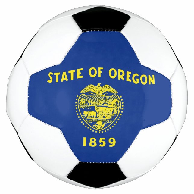 Bola Patriótica de Futebol com Bandeira do Oregon, (Frente)