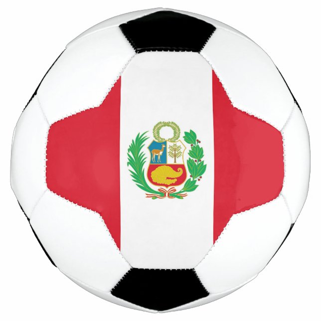 Bola Patriótica de Futebol com Bandeira do Peru (Frente)