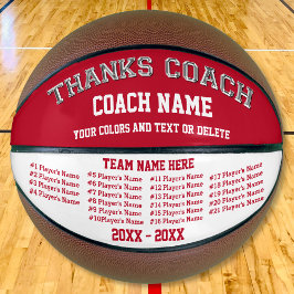 Bola Personalizada de Basquete do Treinador Vermel