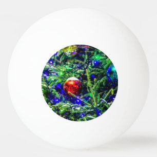 Bola Vermelha de Árvore de Natal Verde