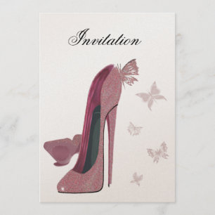 Bolacha Rosa Stiletto e Convite da Borboleta