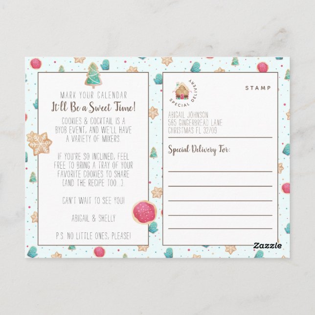 Bolachas de Natal do Partido Cocktail Convite Orça (Verso)