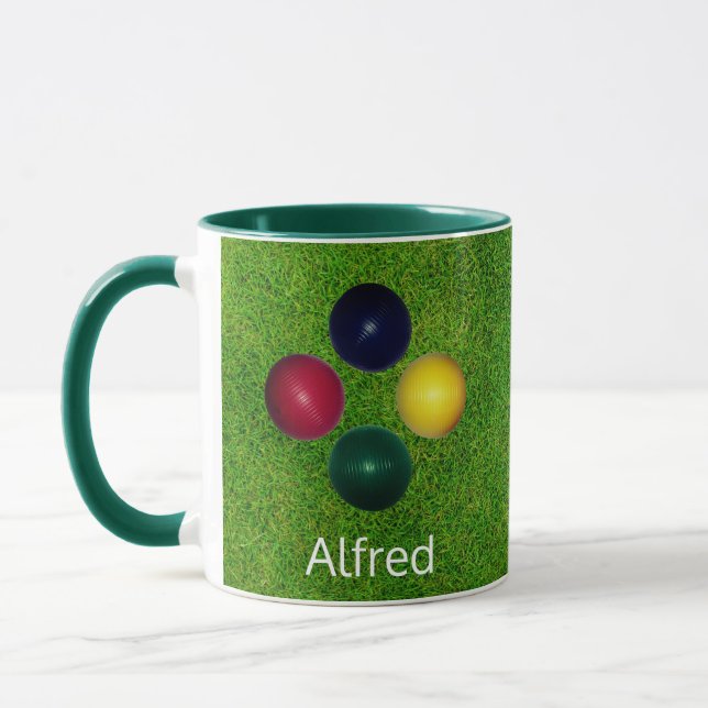 Bolas Croquet Personalizadas na Caneca Verde (Esquerda)