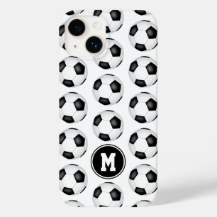 bolas de futebol branco preto simples monograma