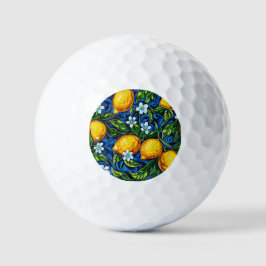Bolas de Golfe com Estampa de Majólica Azul e Limã