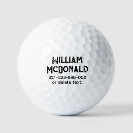 Bolas de Golfe com Nome Personalizado Modelo DISTR
