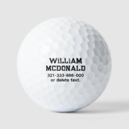 Bolas de Golfe com Nome Personalizado Modelo DISTR