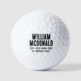 Bolas de Golfe com Nome Personalizado Modelo DISTR
