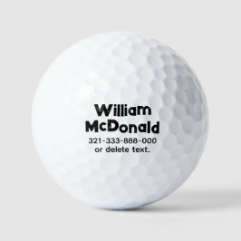 Bolas de Golfe com Nome Personalizado Modelo DISTR