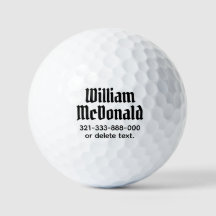Bolas de Golfe com Nome Personalizado Modelo GÓTIC