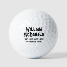 Bolas de Golfe com Nome Personalizado Modelo HORRO