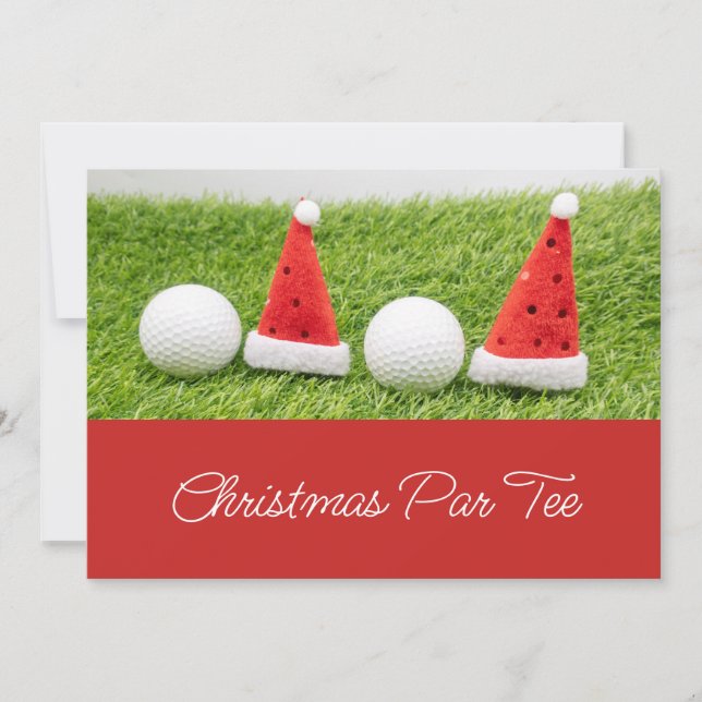 Bolas de golfe com Papai Noel Convite de Natal (Frente)