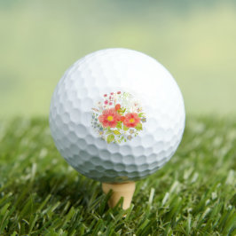 Bolas De Golfe De Buquê Floral Com Texto