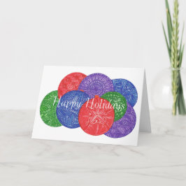 Bolas de Natal coloridas cumprimentando cartões