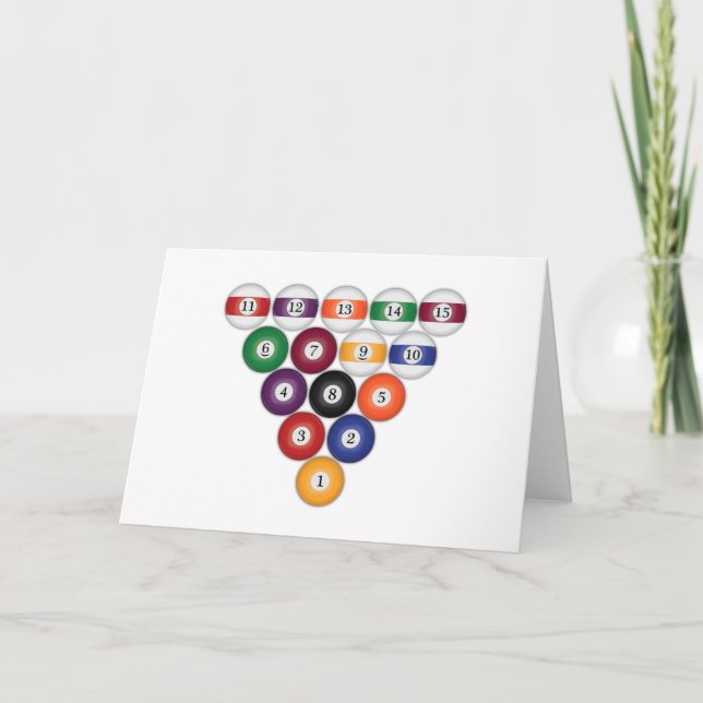 Bolas de piscina / Bilhares: Cartões de Saudação (Frente)