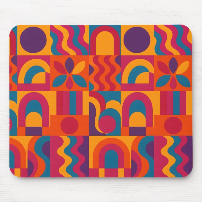 Bold Abstrato Mousepad - Padrão de Fluxo de Fogo (Frente)