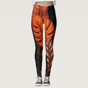 Bold & BeauBonito: Leggings de Impressão de Folha